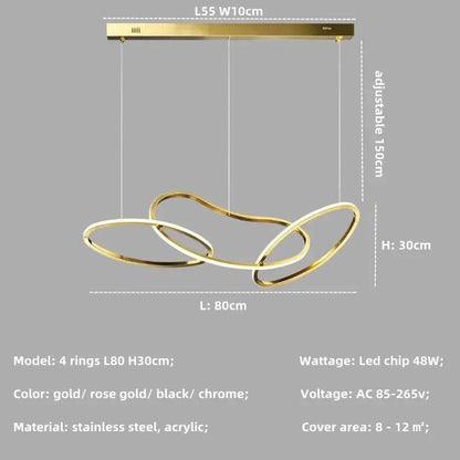 LED Modern Gold Pendant Light | Dining Room Home Lighting