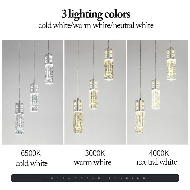 Bubble Crystal LED Pendant & Wall Lamps in Gold and Silver