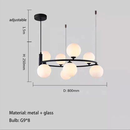 Nordic Glass LED Ceiling Chandelier with G9 Socket
