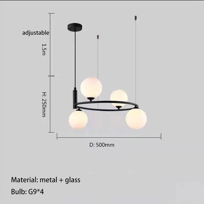 Nordic Glass LED Ceiling Chandelier with G9 Socket