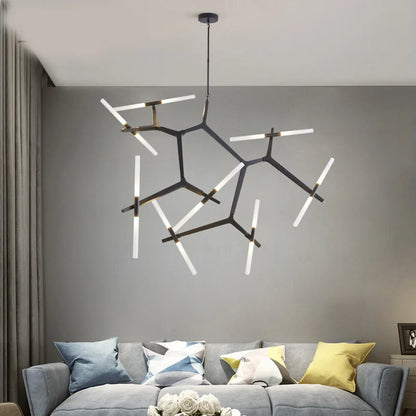 Gold and Black Modern LED Chandeliers for Elevated Interiors