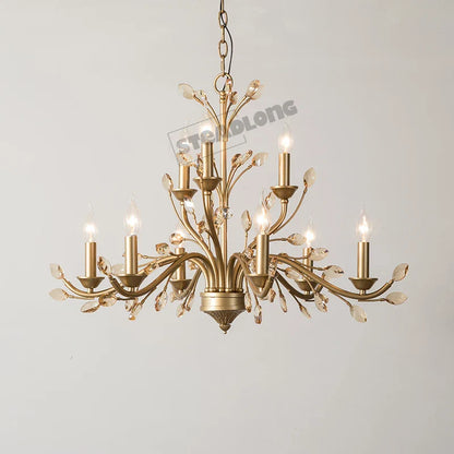 Crystal LED Ceiling Chandelier – French Elegance for Living & Dining