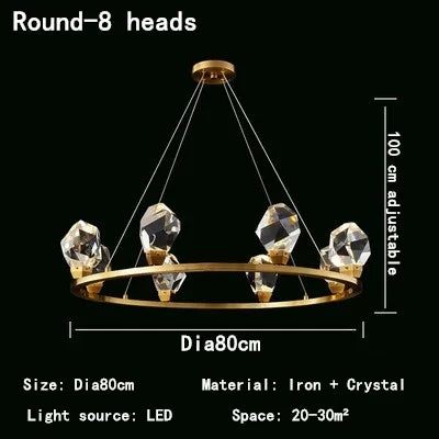 Nordic Crystal LED Pendant Lights for Elegant Home Illumination