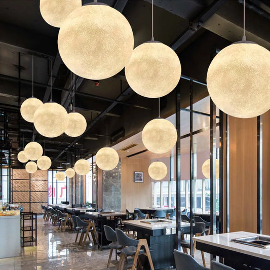 LED Modern Moon Chandelier | Kitchen Island Home Lighting