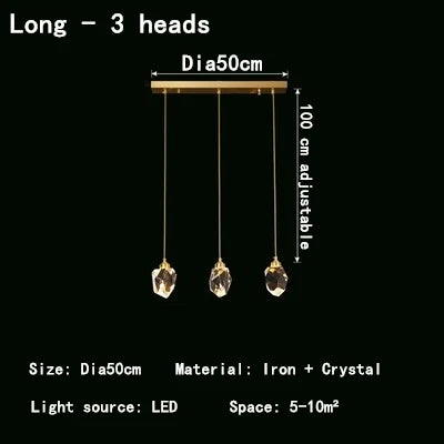 Nordic Crystal LED Pendant Lights for Elegant Home Illumination