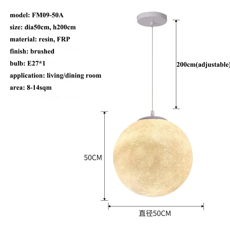 LED Modern Moon Chandelier | Kitchen Island Home Lighting