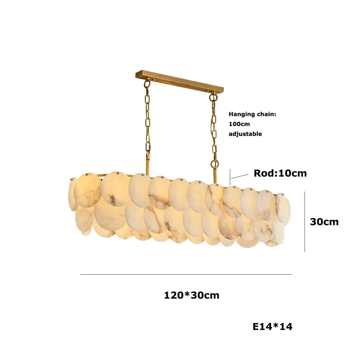Natural Marble LED Chandelier for Modern Living Spaces