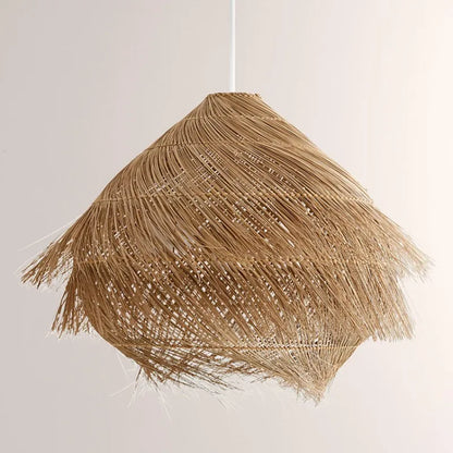 Rattan LED Pendant Light Fixture for Dining and Indoor Spaces