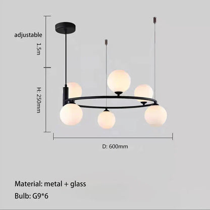 LED Nordic Glass Chandelier | Modern Bedroom Lighting