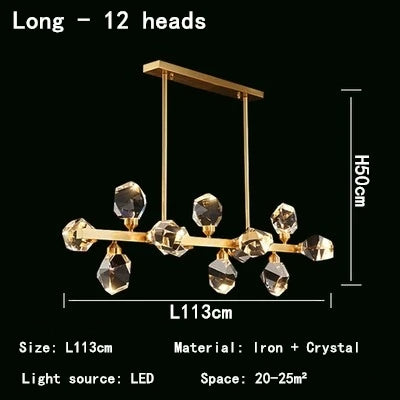 Nordic Crystal LED Pendant Lights for Elegant Home Illumination