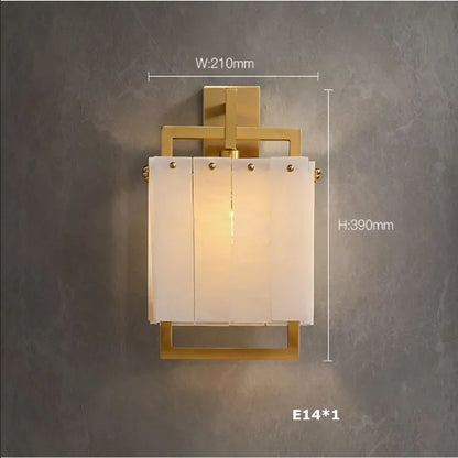 Natural Marble LED Chandelier with Gold Frame