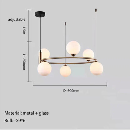 Nordic Glass LED Ceiling Chandelier with G9 Socket