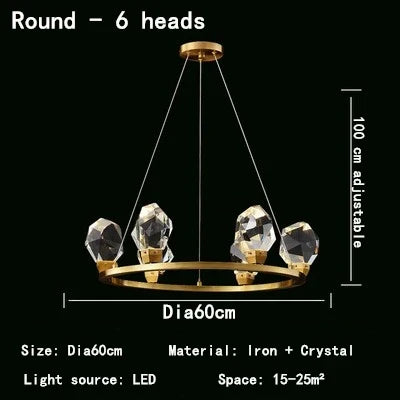 Nordic Crystal LED Pendant Lights for Elegant Home Illumination