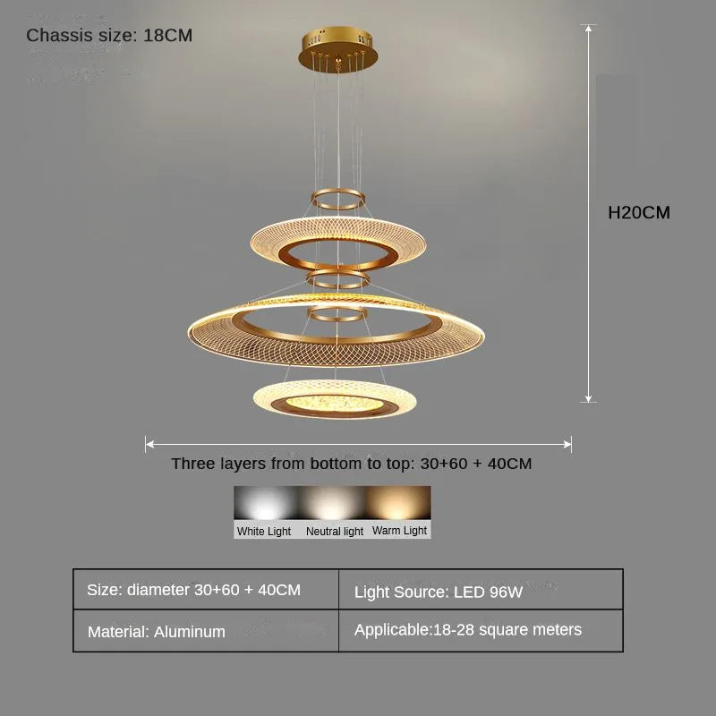 Modern LED Ring Pendant Light for High-End Living Spaces