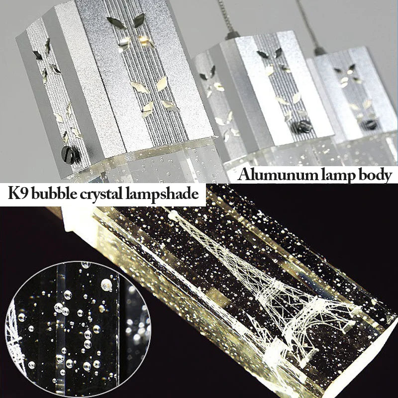 Bubble Crystal LED Pendant & Wall Lamps in Gold and Silver