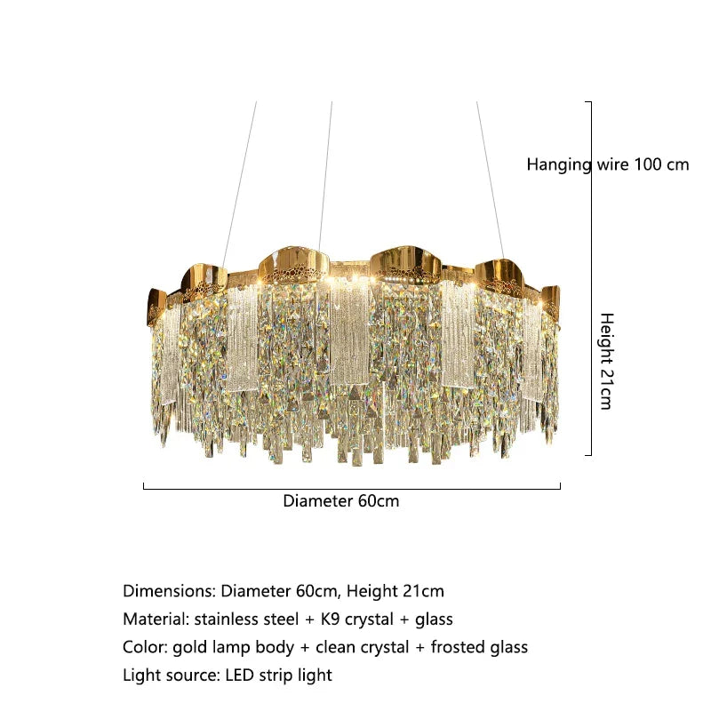 Elegant Modern Crystal Chandelier | Dining Room Lighting