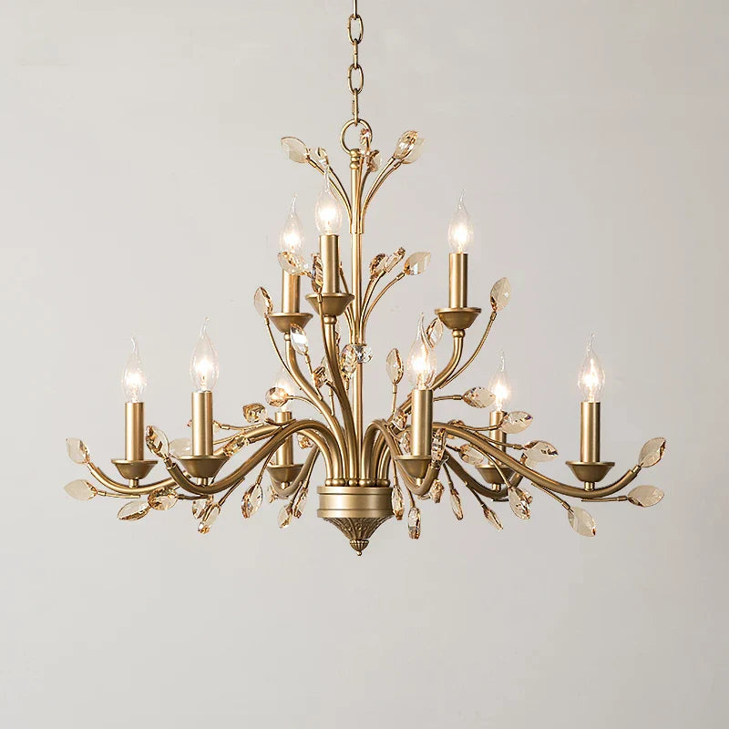 Crystal LED Ceiling Chandelier – French Elegance for Living & Dining