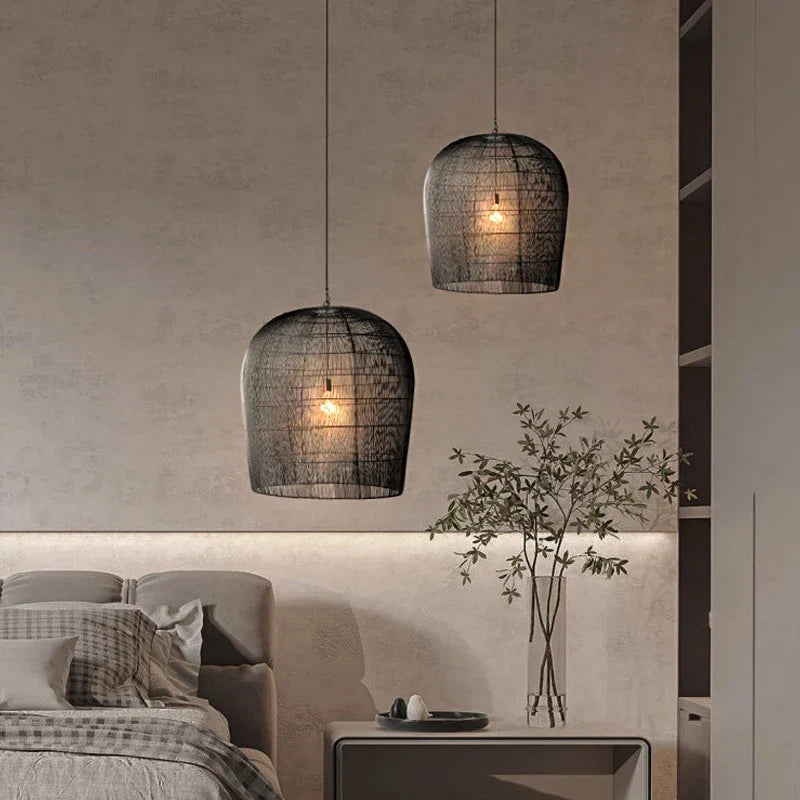Japanese LED Rattan Pendant Light | Dining Room Lighting