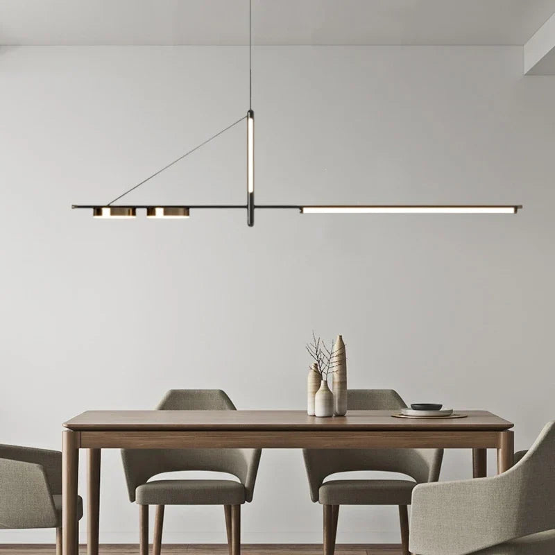 LED Black Chandelier | Modern Kitchen Island Lighting
