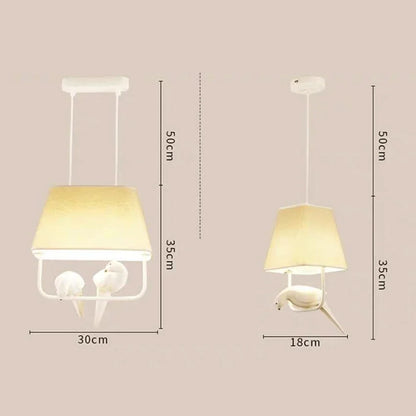 Creative Bird Pendant Lights - Simple Japan Style Chandelier for Ceiling Light in Study, Dining Room, and Home Decor - Birdcage Inspired Design