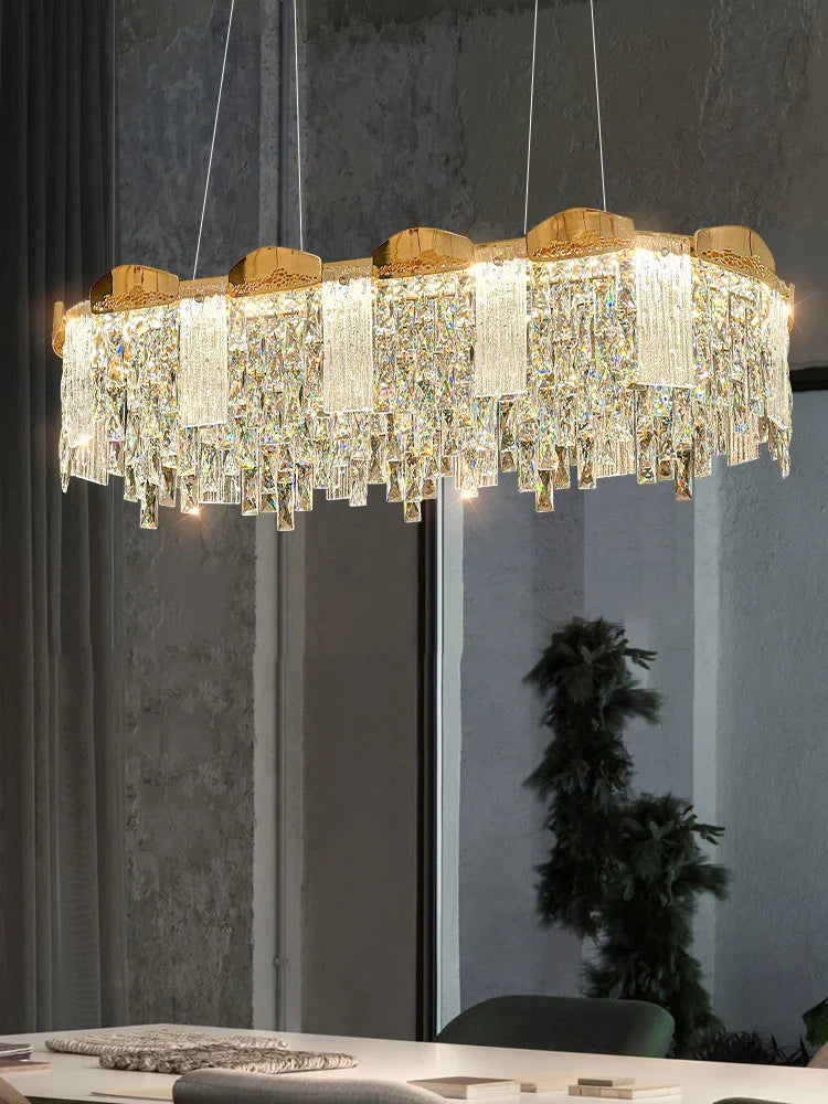 Elegant Modern Crystal Chandelier | Dining Room Lighting