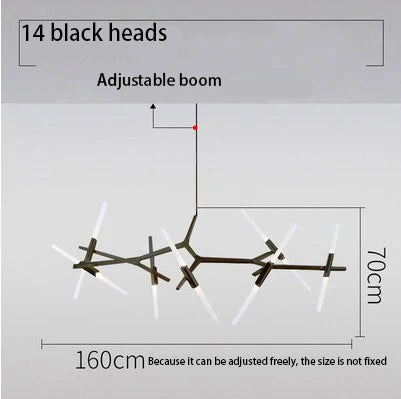 Gold and Black Modern LED Chandeliers for Elevated Interiors