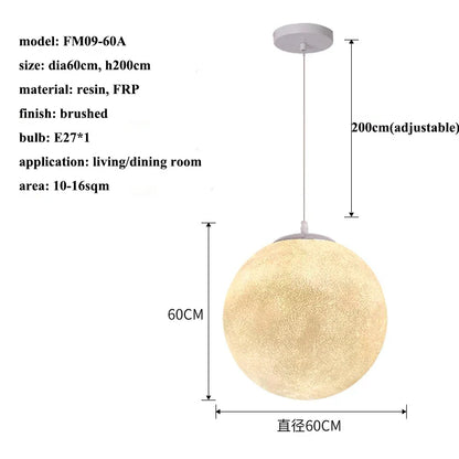 LED Modern Moon Chandelier | Kitchen Island Home Lighting