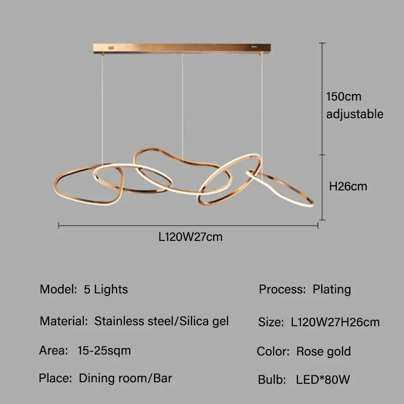 LED Modern Gold Pendant Light | Dining Room Home Lighting