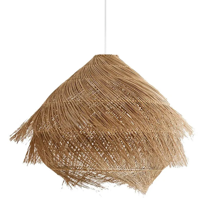 Rattan LED Pendant Light Fixture for Dining and Indoor Spaces