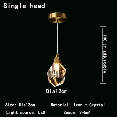 Nordic Crystal LED Pendant Lights for Elegant Home Illumination