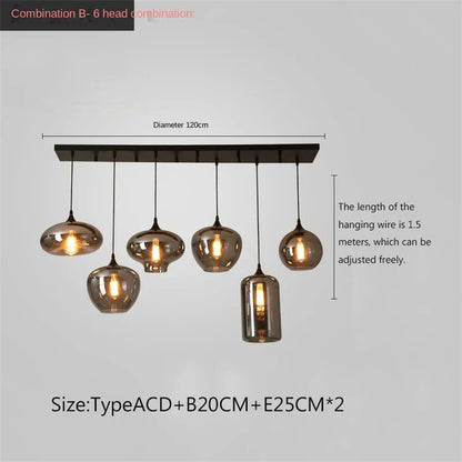 Smoky LED Nordic Chandelier | Kitchen Island Home Lighting