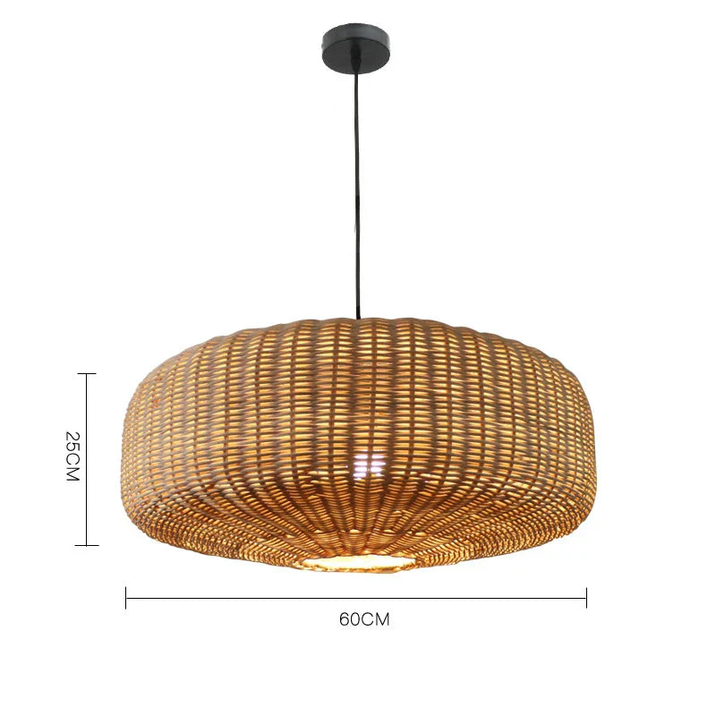Handcrafted Rattan Pendant Light with Chinese Vintage Design