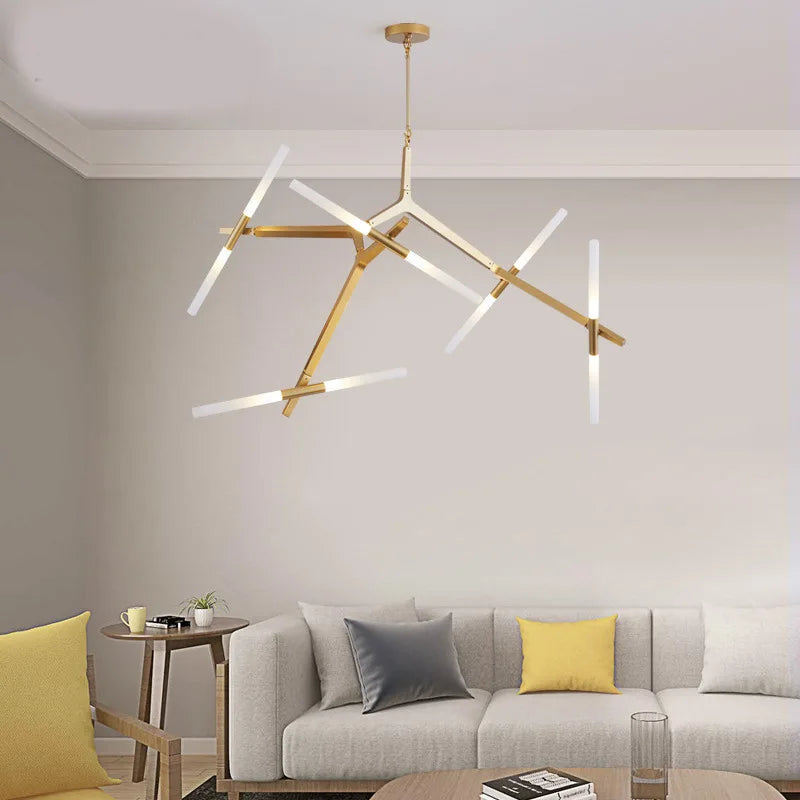 Gold and Black Modern LED Chandeliers for Elevated Interiors