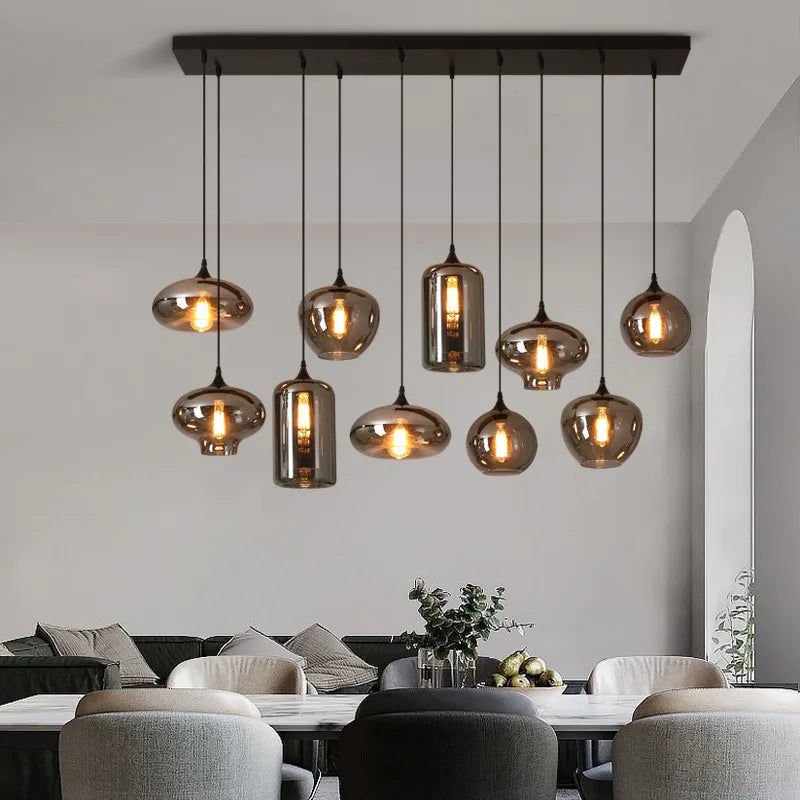 Smoky LED Nordic Chandelier | Kitchen Island Home Lighting