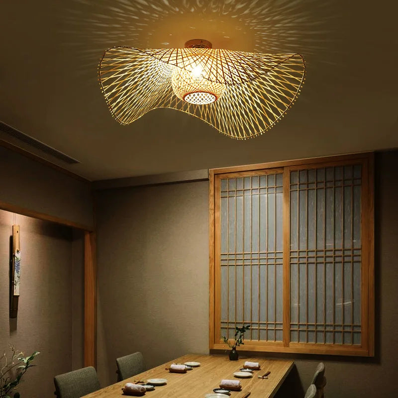 Bamboo Pendant Light – Tatami-Inspired Ceiling Fixture