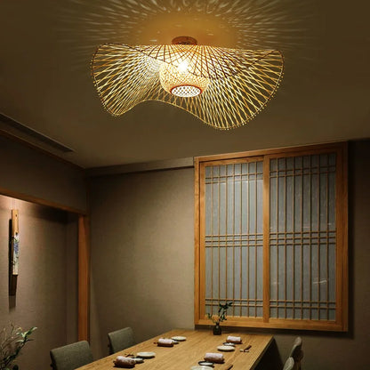Bamboo Pendant Light – Tatami-Inspired Ceiling Fixture