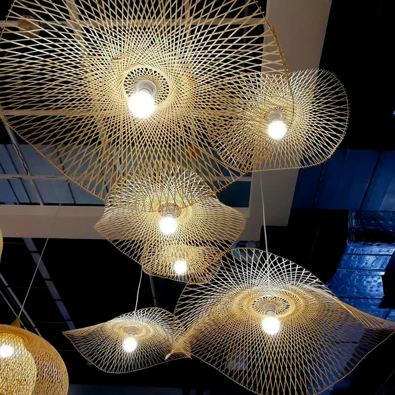 Bamboo Woven Chandeliers for Kitchen and Living Room
