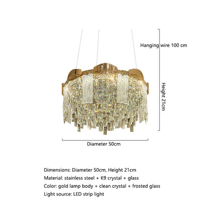 Elegant Modern Crystal Chandelier | Dining Room Lighting