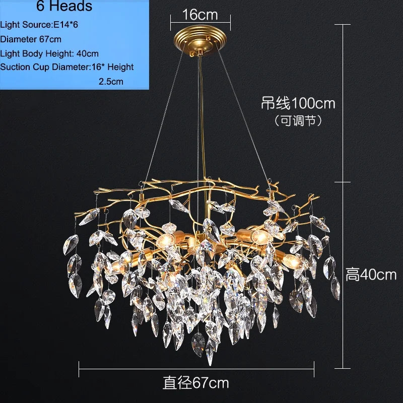 Elegant K9 Crystal Chandelier | Kitchen Island Lighting