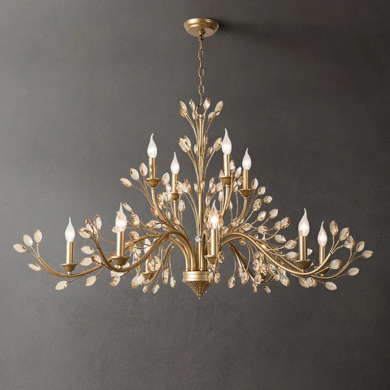 Crystal LED Ceiling Chandelier – French Elegance for Living & Dining