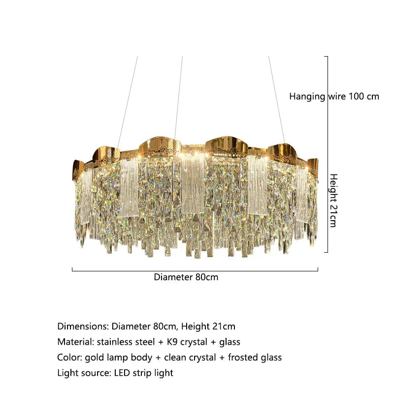 Elegant Modern Crystal Chandelier | Dining Room Lighting