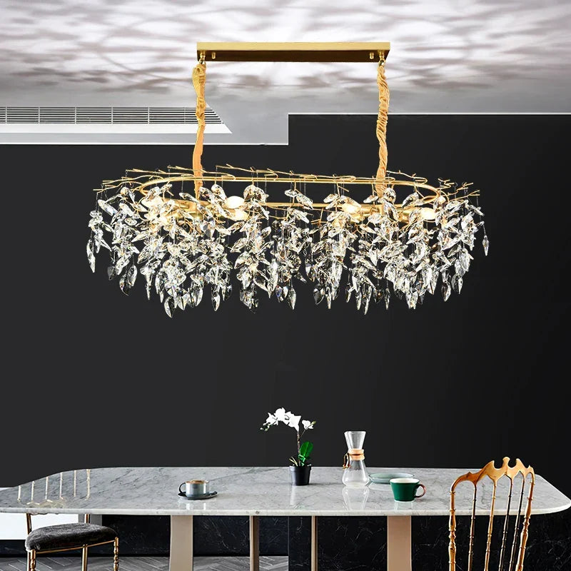 Elegant K9 Crystal Chandelier | Kitchen Island Lighting