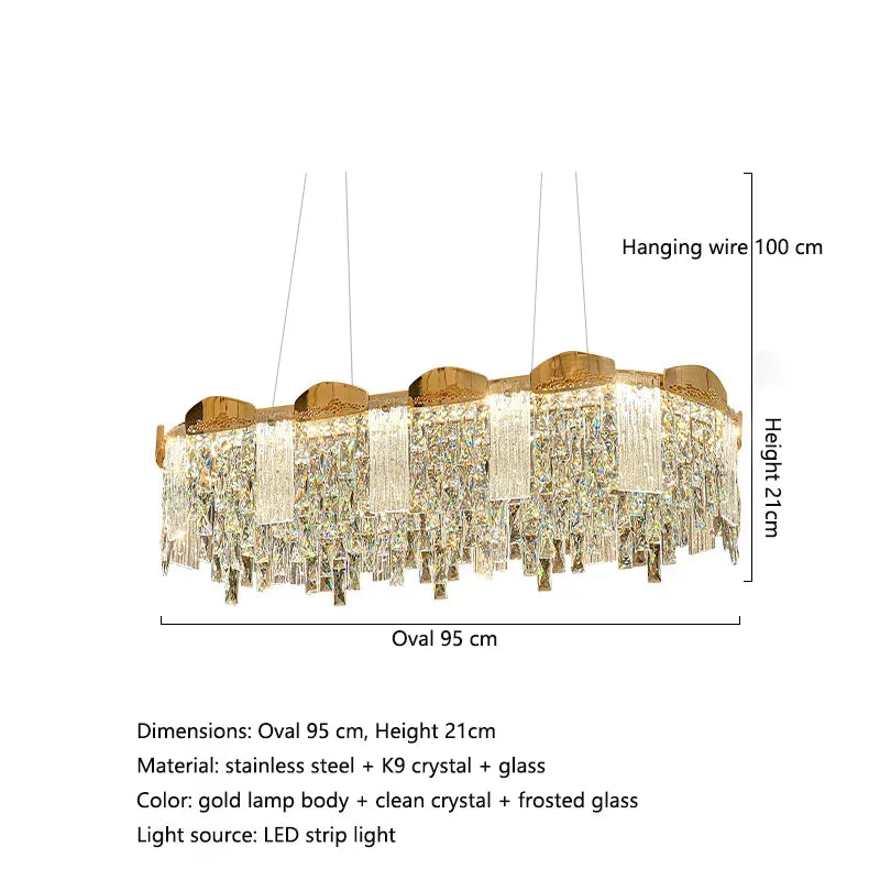 Elegant Modern Crystal Chandelier | Dining Room Lighting