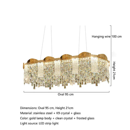 Elegant Modern Crystal Chandelier | Dining Room Lighting