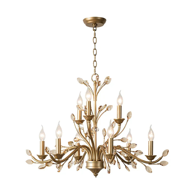 Crystal LED Ceiling Chandelier – French Elegance for Living & Dining