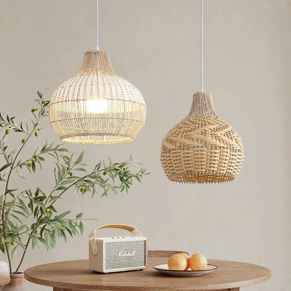 Rattan Gyro Pendant Light for Dining and Kitchen Spaces