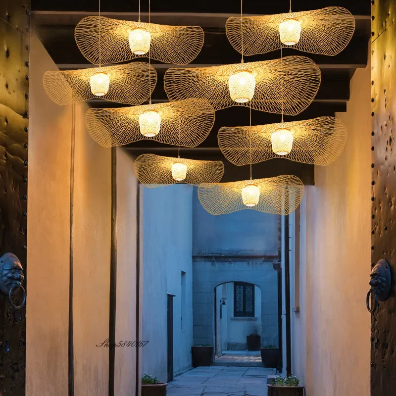 Bamboo Pendant Light – Tatami-Inspired Ceiling Fixture
