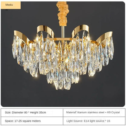 Modern Crystal LED Ceiling Chandelier with Bionic Sunflower Motif