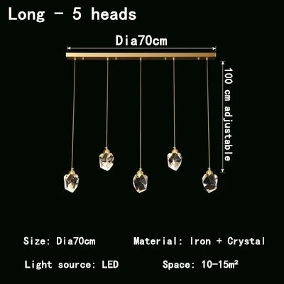 Nordic Crystal LED Pendant Lights for Elegant Home Illumination