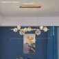 Nordic Ring Led Pendant Lamp Romantic Star Chandelier Round Long Glass Ball Hanging Light Dining Table Above Starry Sky Lights
